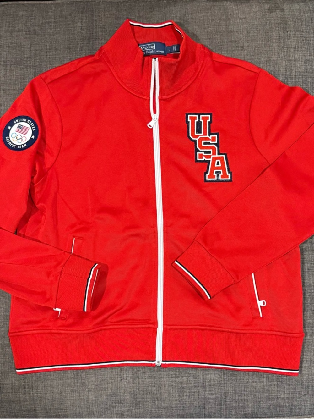 Polo by Ralph Lauren Red USA Track Jacket  Team USA Olympics Paris 2024
